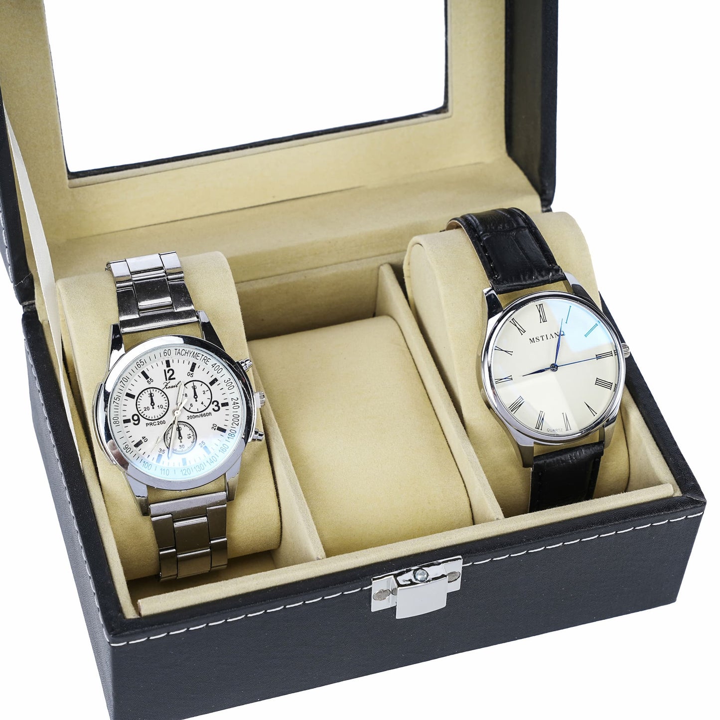 Factory supply 3 slots watch organizer box for women or men