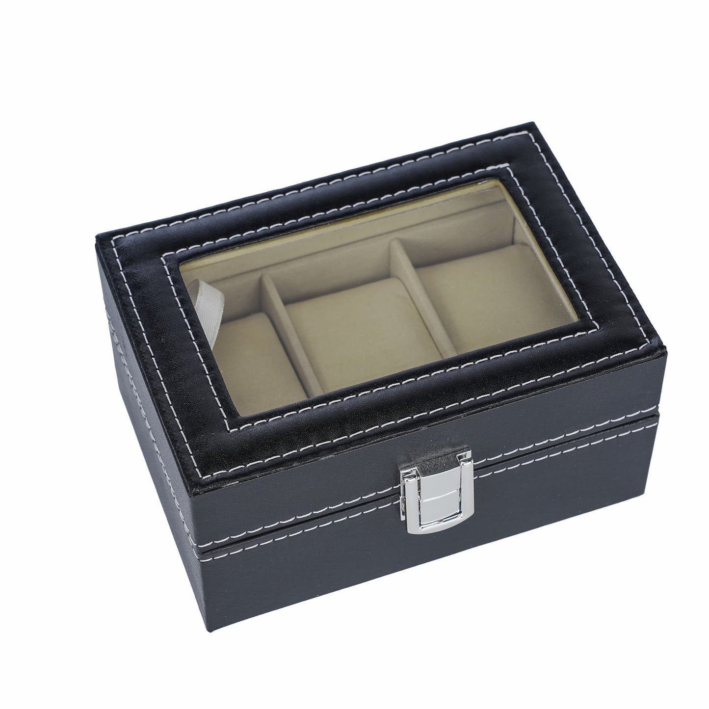 Factory supply 3 slots watch organizer box for women or men