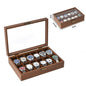 12 Slots Natural Walnut Wooden Watch Storage Case – Elegant Wooden Gift Box