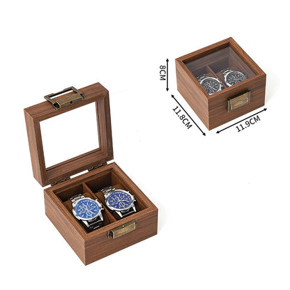 Walnut Wood Watch Box – 2 Slot Luxury Organizer for Men