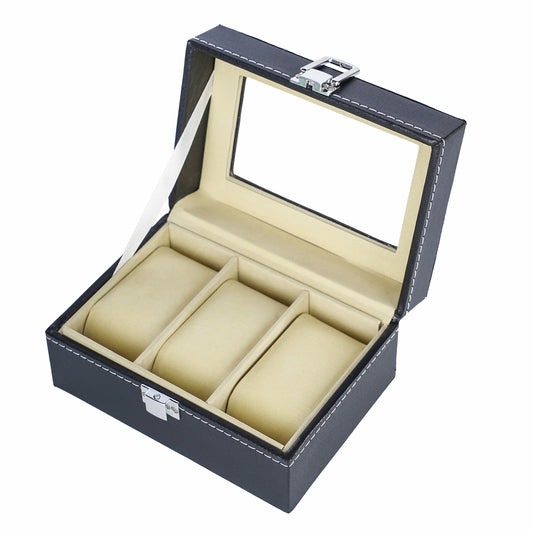Factory supply 3 slots watch organizer box for women or men