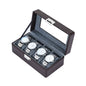 4-Solts Coffee Brown Pebble Grain Luxury Watch Case