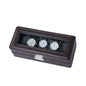 5-Solts Premium Pebbled Leather Watch Box in Deep Brown