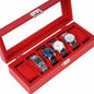 New arrival 6 slots watch organizer box red watch case with factory price