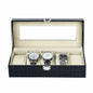 Hot Selling 5 Slots Watch Organizer Box Factory Direct Supply Black Crocodile Grained PU Leather Watch Case