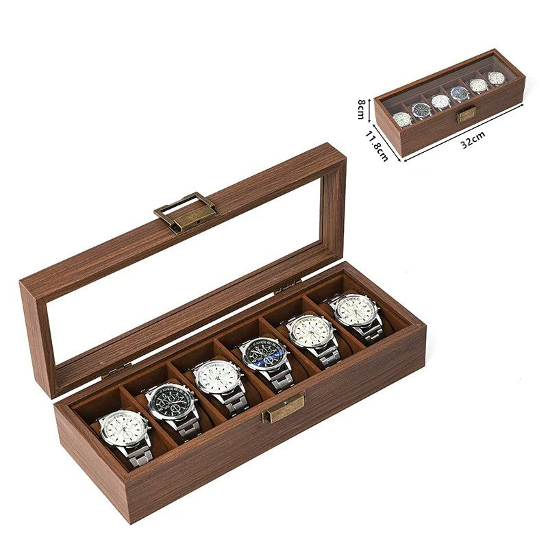 New Arrival 6 Slots Solid Walnut Wooden Watch Box – Gift for Watch Collectors