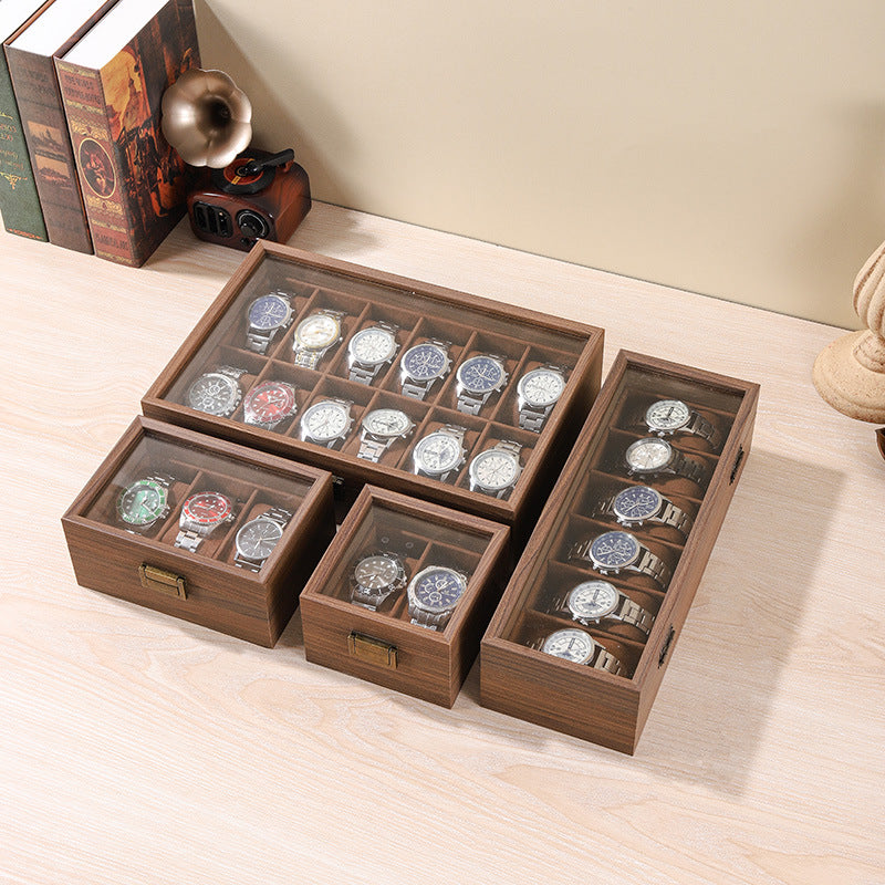 Handmade Walnut 10-Slot Watch Case – Premium Wooden Storage Box