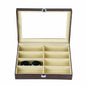 8 Slots Sunglasses Display Case Brown Eyeglasses Display Storage Crocodile Grained Sunglasses Storage Case