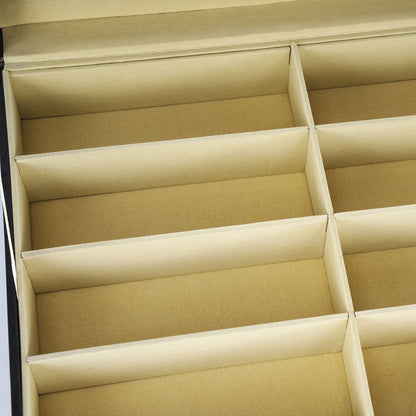8 slots sunglasses box pu leather sunglasses case with real glass lid for women or men